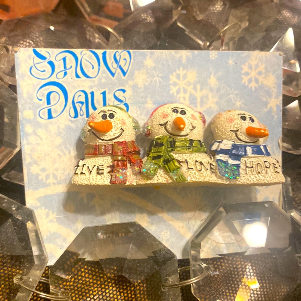 Live Love Hope SNOWMAN BROOCH
